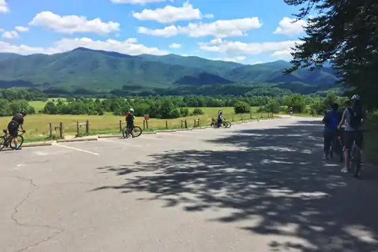 Cyclists at Cades Cove, Tennessee