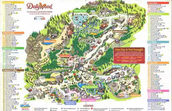 Pigeon Forge,Tennessee-Dollywood Parks & Resorts map